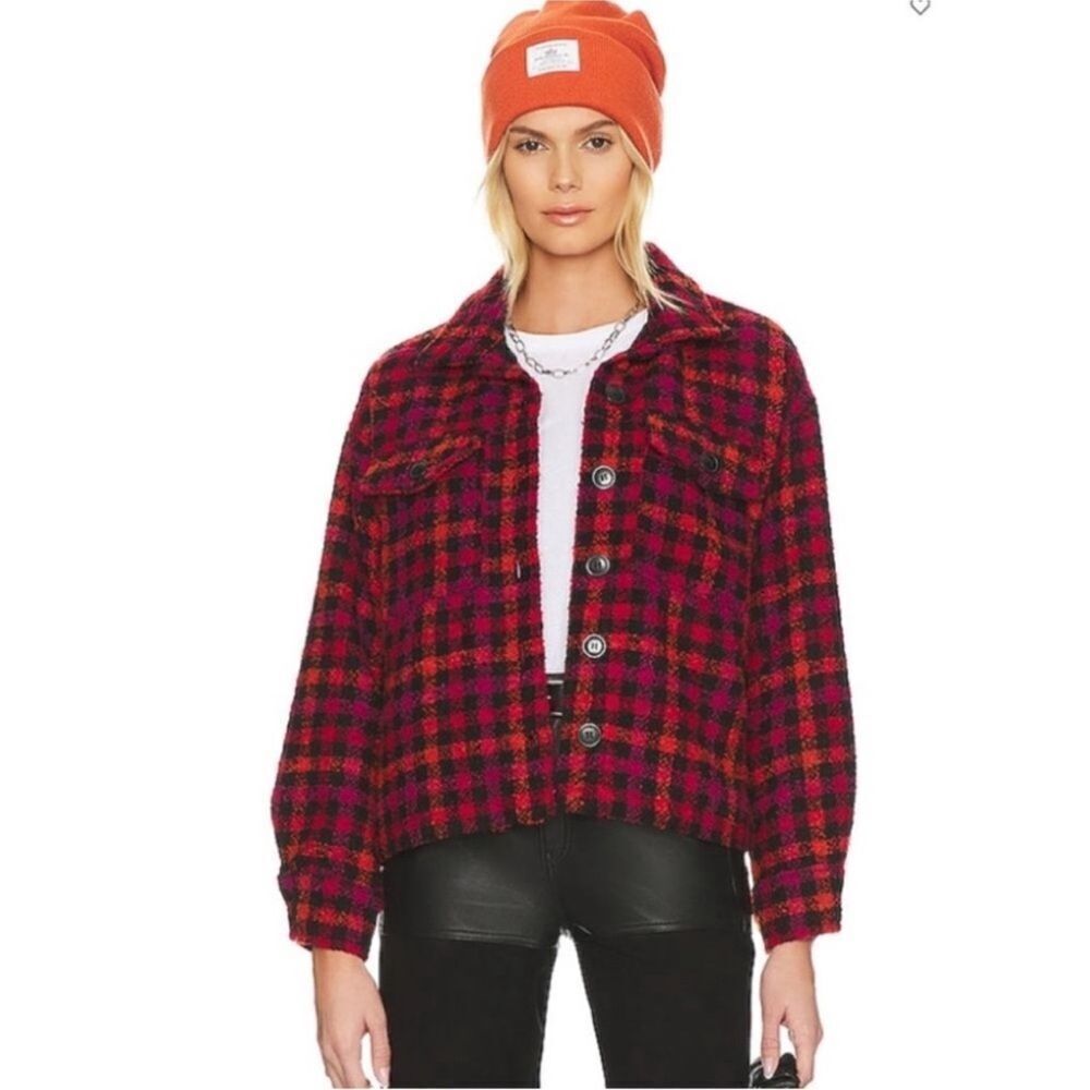 Sanctuary The Shacket Plaid Jacket NEW Size XL Wool Blend
